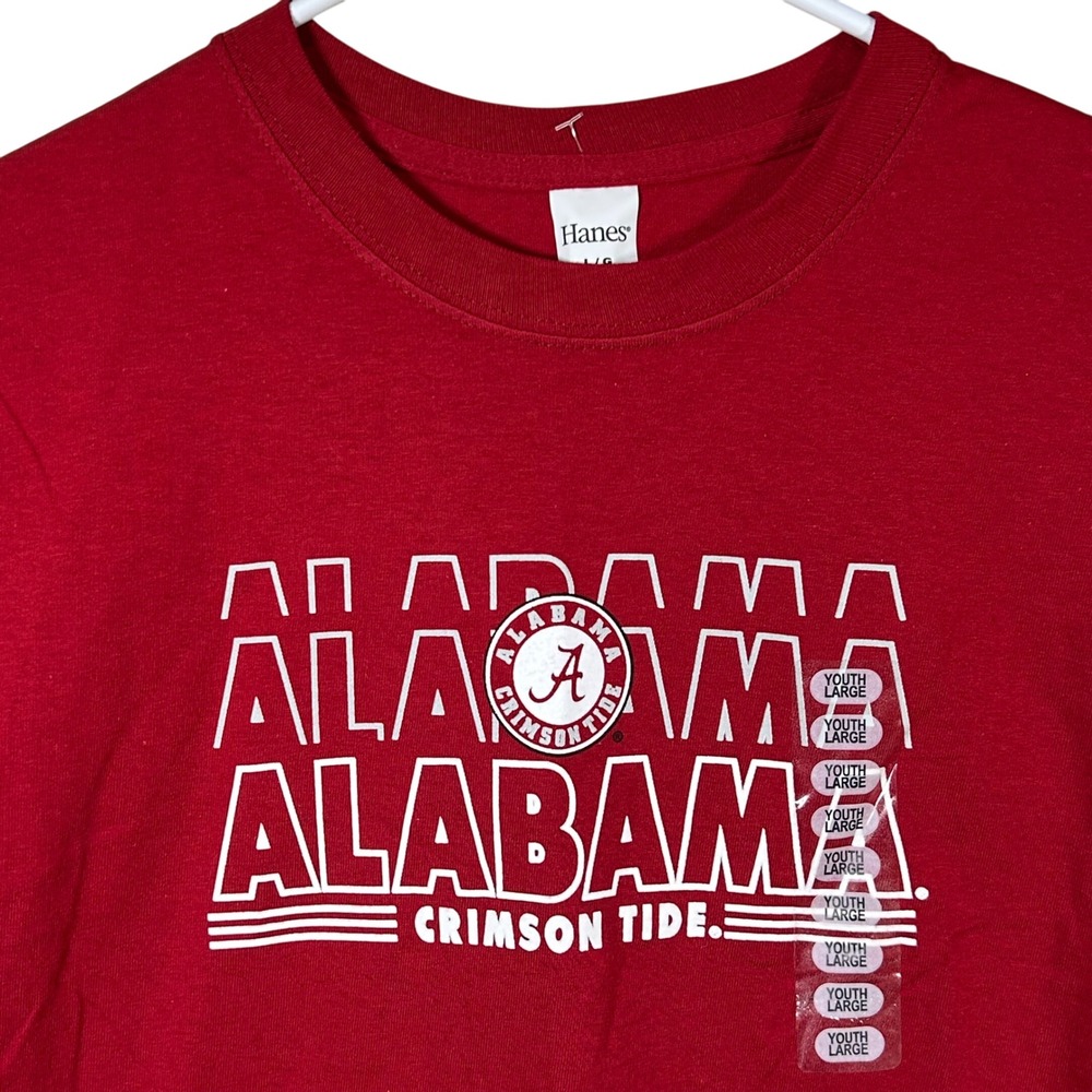 Hanes Alabama Crimson Tide Youth Large Red Cotton‎ T-Shirt 2023